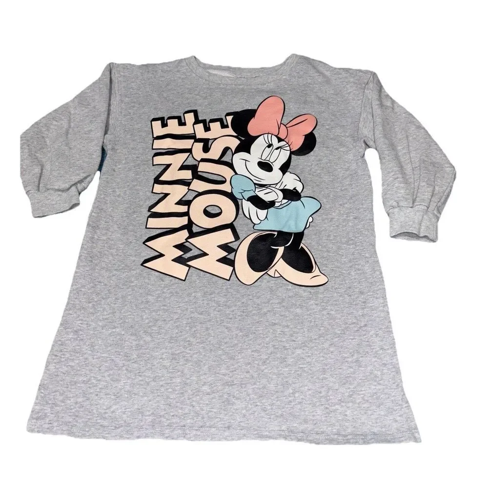 Disney Junior Minnie Mouse Spell Out Sweatshirt Dress 5T Mickey & Friends - Picture 2 of 5